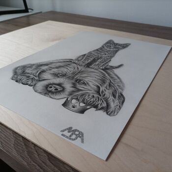 dog pencil drawing ➽ 45 Original artworks, Limited Editions & Prints