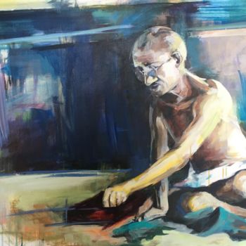Картина под названием "Ghandi" - Marleen Hannon, Подлинное произведение искусства, Акрил