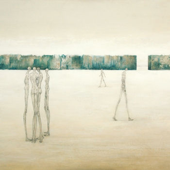 Pintura titulada "damas del parque" por Marleen Pauwels, Obra de arte original, Acrílico