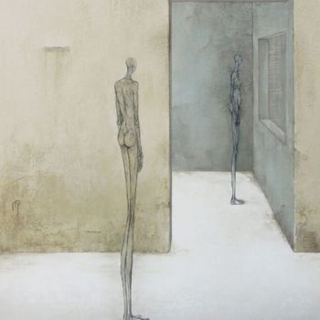 「un desconocido en c…」というタイトルの絵画 Marleen Pauwelsによって, オリジナルのアートワーク, オイル