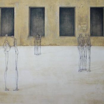 Pintura intitulada "plaza de abastos" por Marleen Pauwels, Obras de arte originais