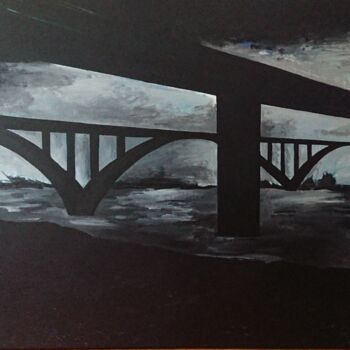 Peinture intitulée "Bretagne, Ponts" par Marlène Bonnaffé, Œuvre d'art originale, Acrylique