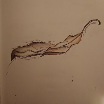Dessin intitulée "Feuille feuille" par Marlène Bonnaffé, Œuvre d'art originale, Encre