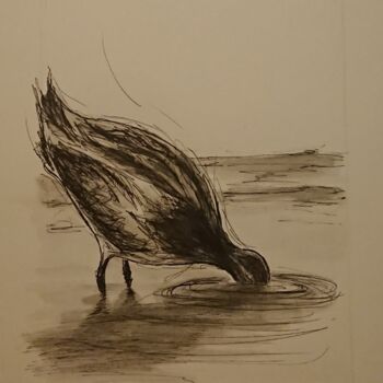 Tekening getiteld "Oiseau" door Marlène Bonnaffé, Origineel Kunstwerk, Inkt