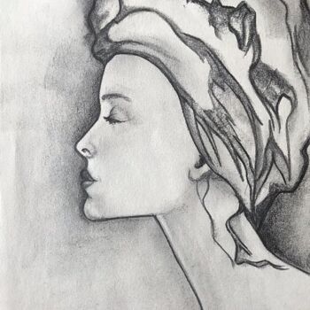 Drawing titled "MALIKA" by Marlène Regazzoni (MaOni), Original Artwork, Graphite