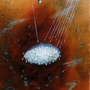 Peinture intitulée "pluie-de-diamants-3…" par Marlene Sadran, Œuvre d'art originale, Huile