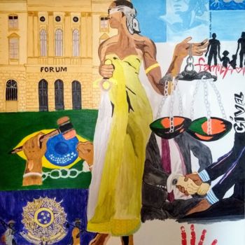 Pintura intitulada "Justiça" por Leno, Obras de arte originais, Acrílico