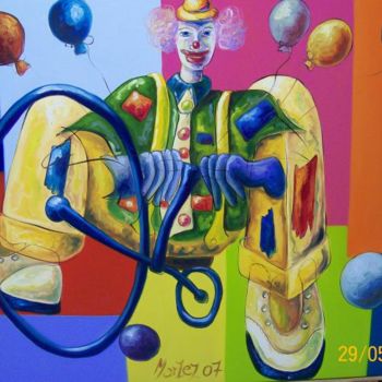 Schilderij getiteld "Eta bicicleta torta" door Mario Marlez, Origineel Kunstwerk