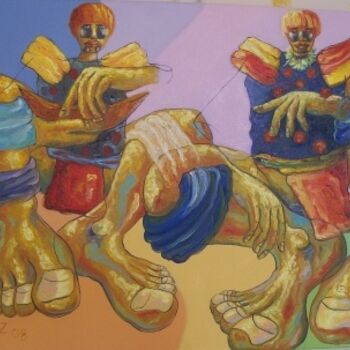 Картина под названием "actitude_0,60x0,40" - Mario Marlez, Подлинное произведение искусства