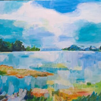 Painting titled "Lago" by Marlies Kort, Original Artwork, Acrylic