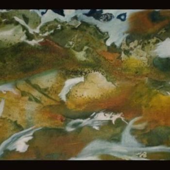 Painting titled "Terra" by Marlima Win, Original Artwork, Watercolor