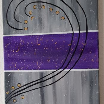 Peinture intitulée "Violet/or" par Marlyse Dubois, Œuvre d'art originale, Acrylique