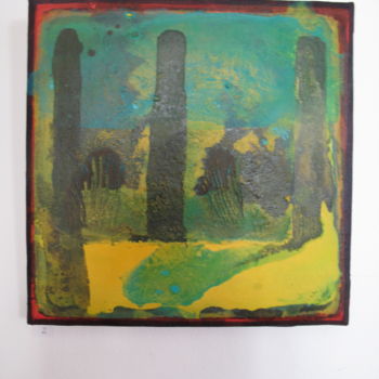 Painting titled "paisaje amarillo ab…" by Mar Moreno, Original Artwork, Acrylic