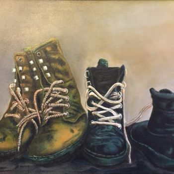 Peinture intitulée "Old Boots" par Michael Arnold, Œuvre d'art originale, Acrylique