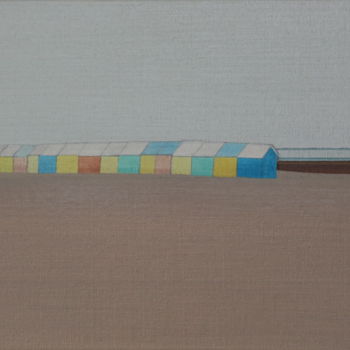 Pintura titulada "Berck, la plage" por Maron, Obra de arte original, Oleo Montado en Cartulina