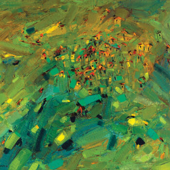 Картина под названием "Radiating Summer" - Maroun Hakim, Подлинное произведение искусства, Акрил Установлен на Деревянная ра…