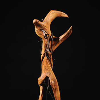 Sculpture titled "I Am Reborn from th…" by Maroun Hakim, Original Artwork, Wood