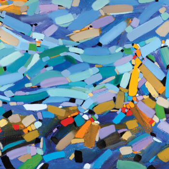 Картина под названием "Walking on Water" - Maroun Hakim, Подлинное произведение искусства, Акрил Установлен на Деревянная ра…