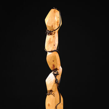 Sculpture intitulée "My Quiet Cocoon" par Maroun Hakim, Œuvre d'art originale, Bois