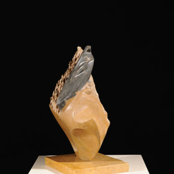 Sculpture titled "The Heart of Stone" by Maroun Hakim, Original Artwork, Stone