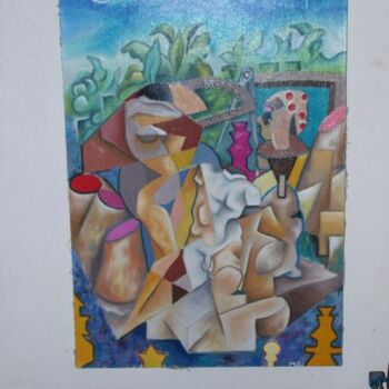 Peinture intitulée "apolo na floresta" par Marques Da Silva, Œuvre d'art originale