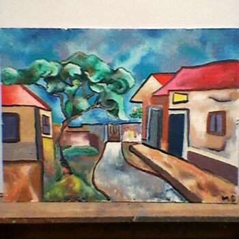 Painting titled "rua deserta" by Marques Da Silva, Original Artwork