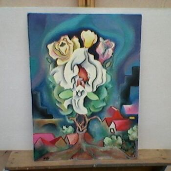 Pintura titulada "flores" por Marques Da Silva, Obra de arte original
