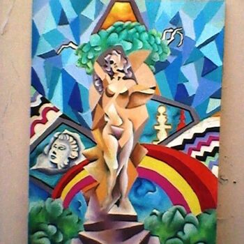 Malerei mit dem Titel "uma nova estátua da…" von Marques Da Silva, Original-Kunstwerk