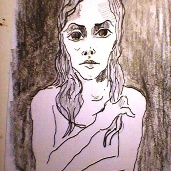 Drawing titled "menina" by Marques Da Silva, Original Artwork