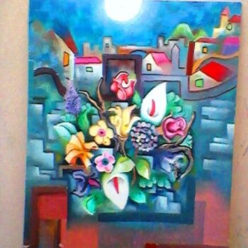Malerei mit dem Titel "flores paisagem" von Marques Da Silva, Original-Kunstwerk