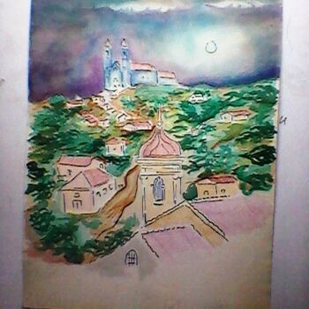 Painting titled "paisagem mineira" by Marques Da Silva, Original Artwork