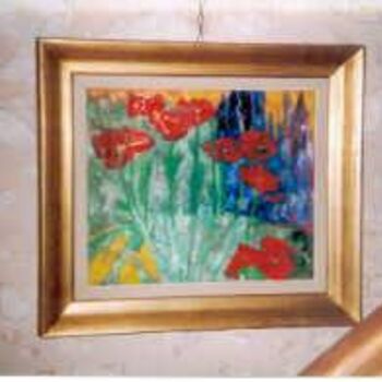 Painting titled "LES COQUELICOTS" by Marquis, Original Artwork, Oil