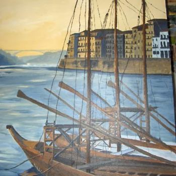 Картина под названием "barcos  rebelos" - J.Marrocos, Подлинное произведение искусства, Масло
