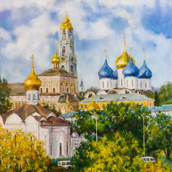 Painting titled "Trinity Lavra of St…" by Marina Senko-Dmitrieva, Original Artwork