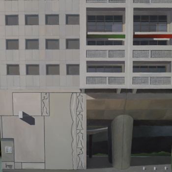 Malerei mit dem Titel "Le Corbusier - cité…" von Jean-Marie Gregoire, Original-Kunstwerk, Acryl
