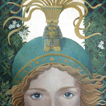 Ζωγραφική με τίτλο "Pallas Athena" από Jean-Marie Gregoire, Αυθεντικά έργα τέχνης, Ακρυλικό Τοποθετήθηκε στο Ξύλινο φορείο σ…