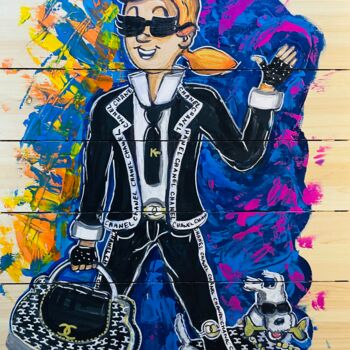 Schilderij getiteld "TINTIN ET MILOU sur…" door Frany La Chipie, Origineel Kunstwerk, Acryl Gemonteerd op Andere stijve pane…