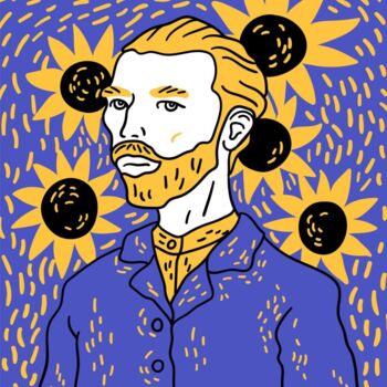 Arts numériques intitulée "Van Gogh Portrait" par Marsha Alyouna, Œuvre d'art originale, Peinture numérique