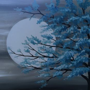 Painting titled "Moon" by Jonathan Marsico, Original Artwork, Acrylic