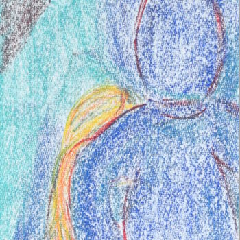 Drawing titled "Amour 2" by Marsin Mineart, Original Artwork, Pastel