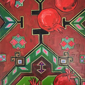 Pittura intitolato "RUBY BOX. KALEIDOSC…" da Marta Abdullaeva (ATRAM), Opera d'arte originale, Acrilico Montato su Telaio pe…