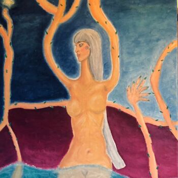 Pittura intitolato ""Rising star"" da Marta Florczyk Art, Opera d'arte originale, Olio Montato su Telaio per barella in legno
