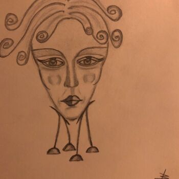 Drawing titled ""Icon"" by Marta Florczyk Art, Original Artwork, Graphite