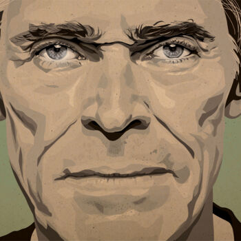 Digitale Kunst mit dem Titel "Willem Dafoe" von Marta Joy, Original-Kunstwerk, Digitale Malerei