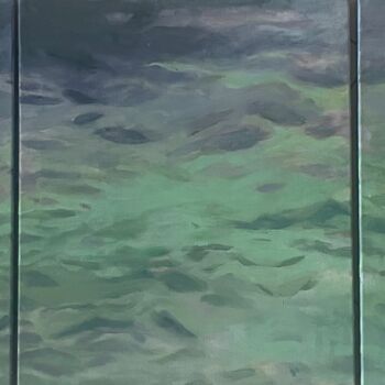 Painting titled ""Reflections / Wate…" by Marta Leim, Original Artwork, Acrylic Mounted on Wood Stretcher frame