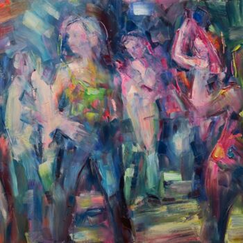 Peinture intitulée "En dansant" par Marta Lipowska, Œuvre d'art originale, Huile Monté sur Châssis en bois
