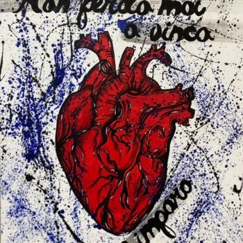 Schilderij getiteld "Non perdo mai o vin…" door Marta Nolletti, Origineel Kunstwerk, Acryl Gemonteerd op Frame voor houten b…