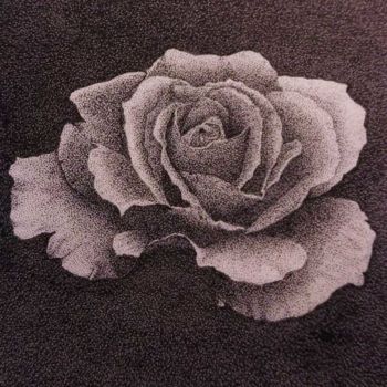 Drawing titled "Rosa" by Marta Rizzi, Original Artwork, Pencil