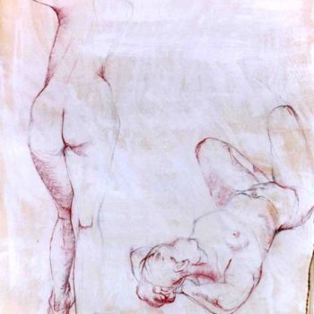 Картина под названием "Estudio figura de m…" - Marta Bass, Подлинное произведение искусства, Масло