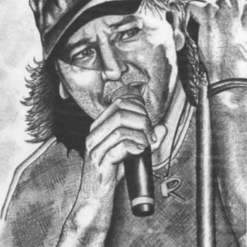 Disegno intitolato "Vasco Rossi. Cantan…" da Marta Castellani, Opera d'arte originale, Grafite